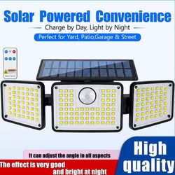 3-HEAD OUTDOOR SOLAR LIGHT SCONCE 4 THE HOME SECURITY , WATERPROOF, REMOTE CONTROL.BRAND NEW