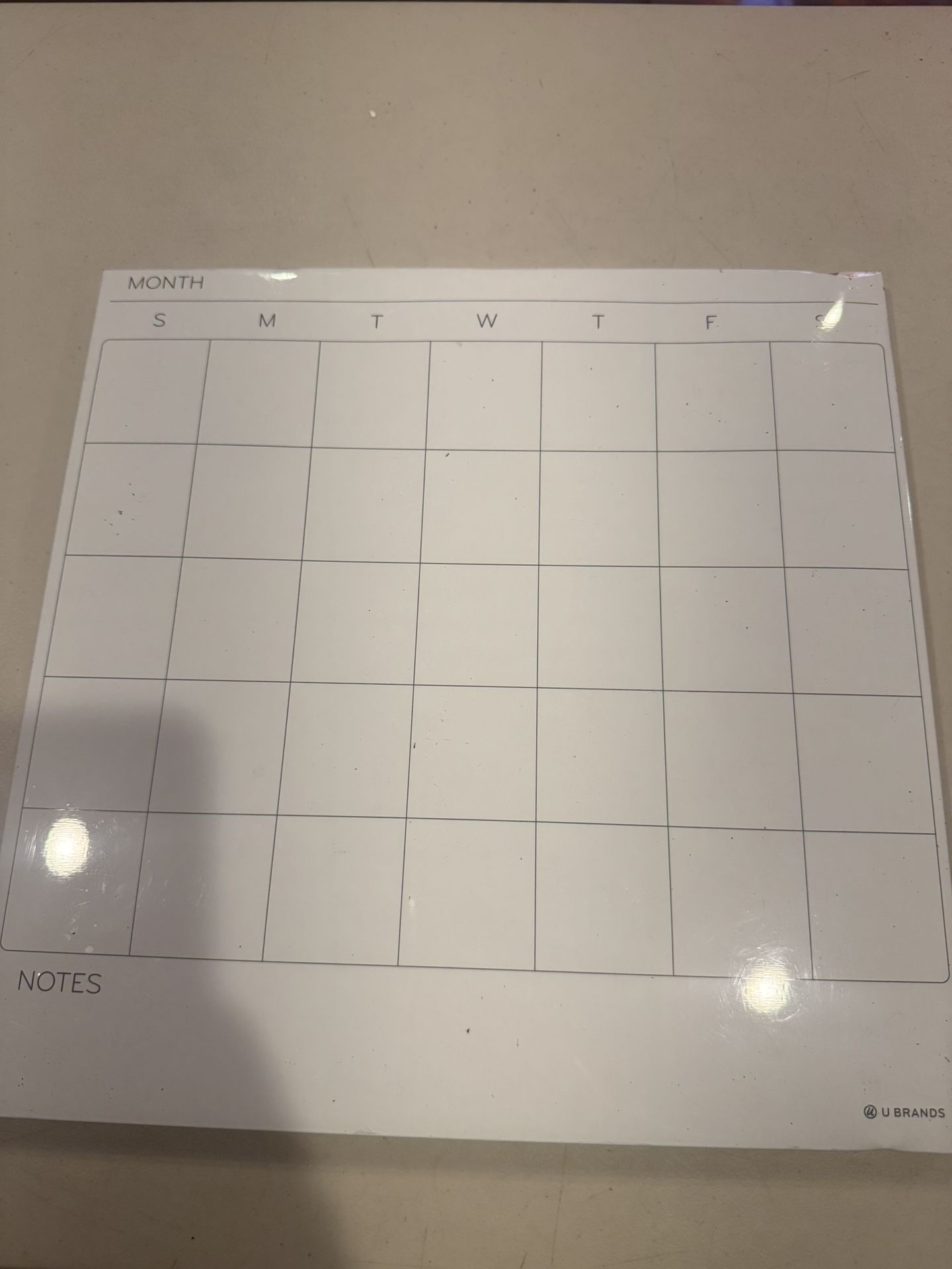 Dry Erase Marker Calendar