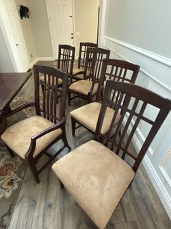 Set of 6 Large Dining Chairs 2 with Armrests