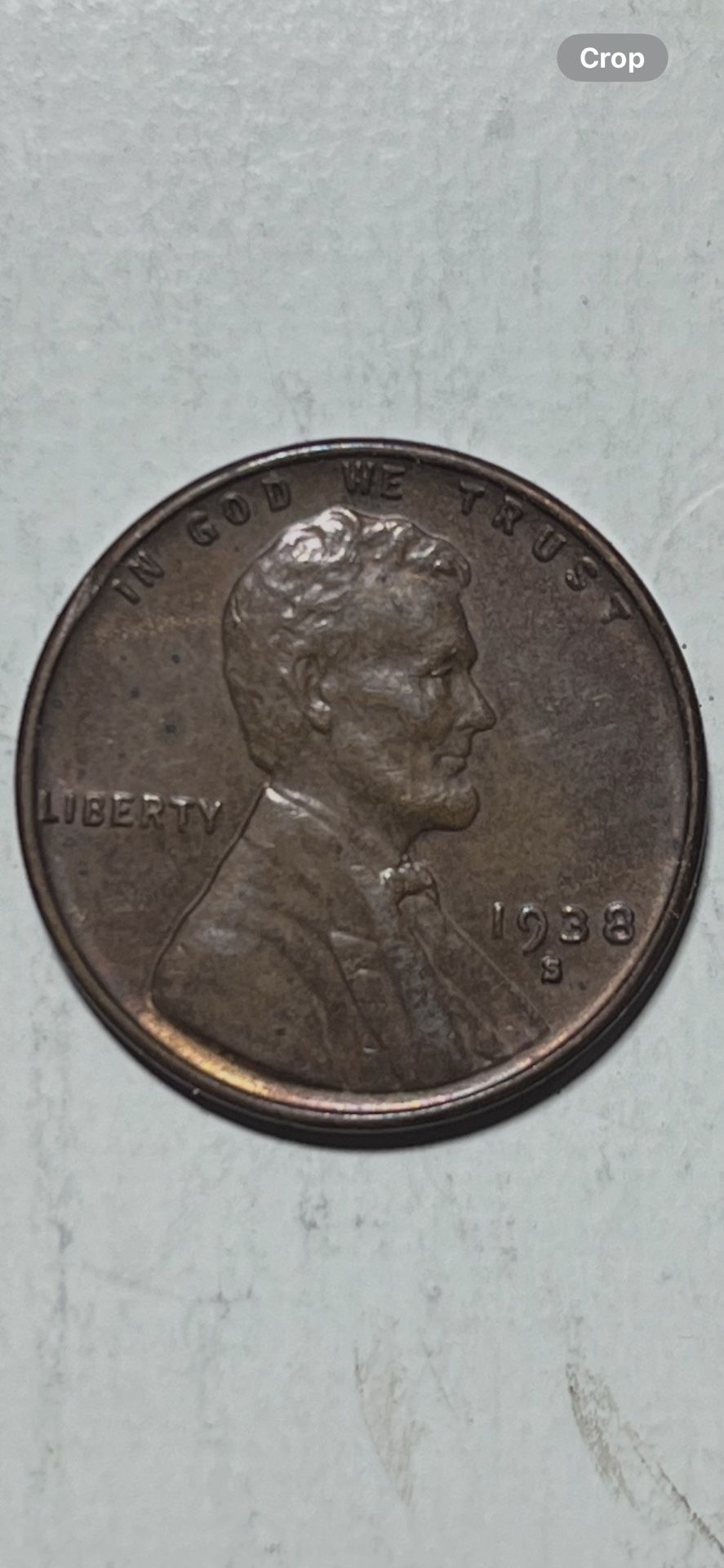 1938 S Lincoln Wheat Penny 