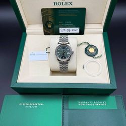 Brand New June 2025 Rolex Datejust 31mm Green Dial 278274 Stainless steel jubilee bracelet Full Set