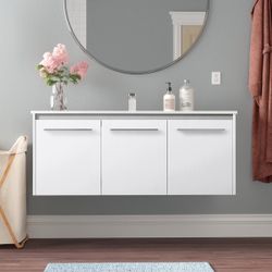 Agostini 48'' Single Bathroom Vanity with Resin Top