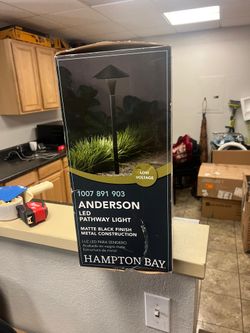 Hampton Bay Anderson Low Voltage Matte Black MR11 LED Bulb Weather Resistant Outdoor Landscape Hat Path Light