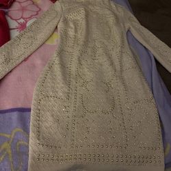 White Rhinestone Dress