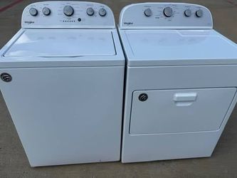 Silver panel Whirlpool  washer and Whirlpool dryer extra large load capacity In excellent working condition with warranty extra for delivery same day.