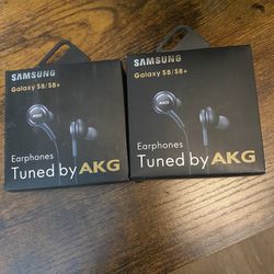 New (2) Pack Samsung Galaxy AKG Wired 3.5mm Earphones With Mic Headphones 