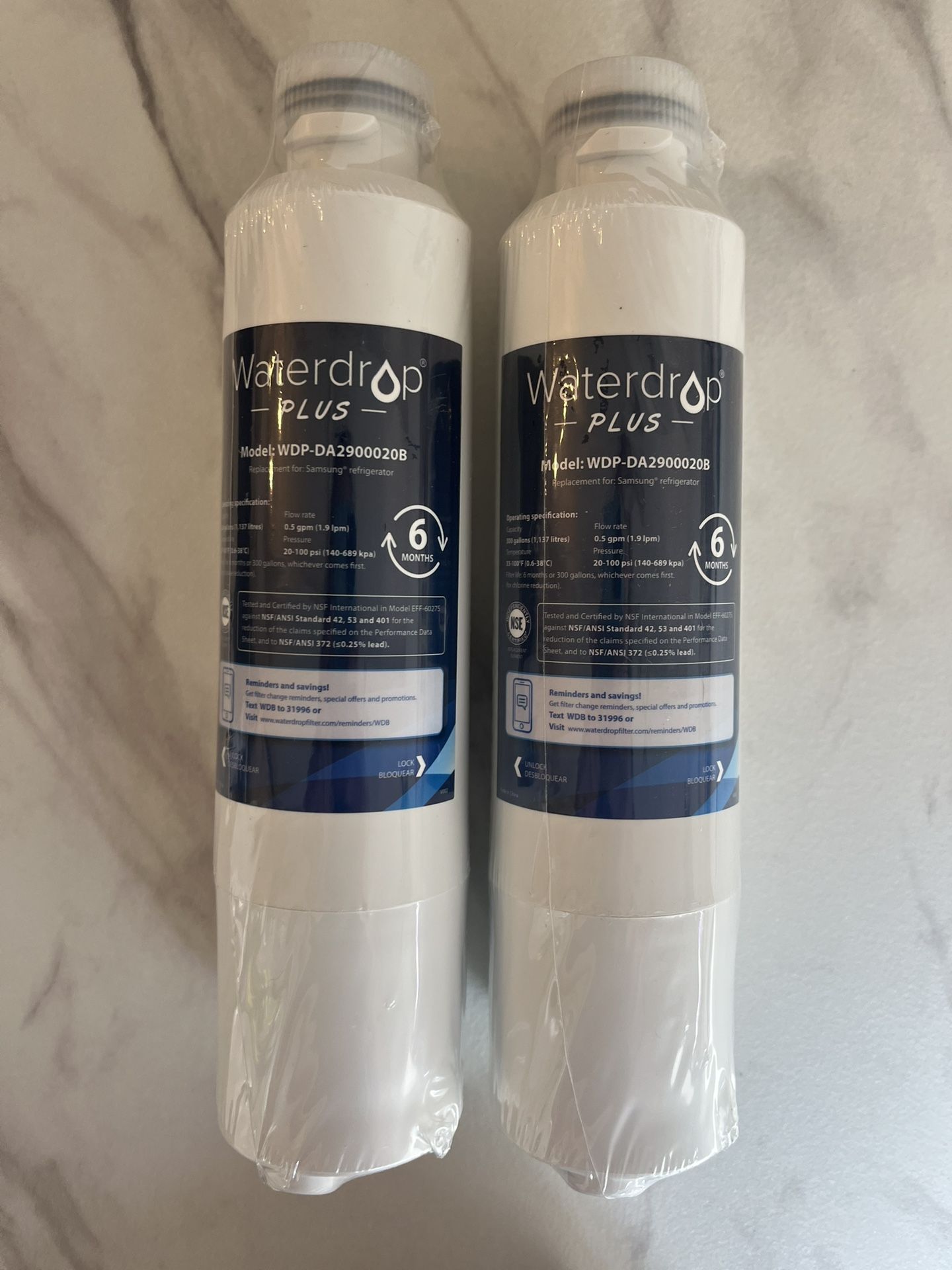 Waterdrop DA29-00020B Replacement for SamsungĀ® Water Filter HAF-CIN/EXP, DA29-00020B, HAF-CIN, DA29-00020B-1, RF28HMEDBSR, RF263BEAESR, RS25J500DSR, R
