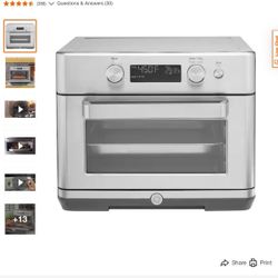 Stainless Steel Digital Air Fryer Toaster Oven with 8 Cooking Modes