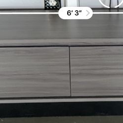 Modern TV Stand for 55-75 Inch, Grey TV Console with Drawers