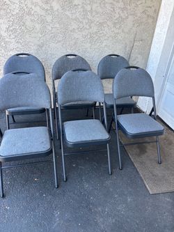 Set of 7 Maxchief Metal High Back Padded Folding Chair, Gray model fc-54