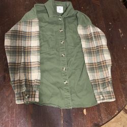 Thread Supply Jacket, Olive & Plaid, Size Medium 
