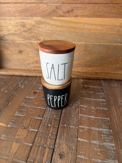 Rae Dunn salt & pepper wooden