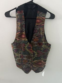 Vintage Tapestry Vest ‘90s abstract - Size S / M