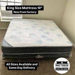 King Size Mattress 10 Inches Thick Also Available in Twin, Full, Queen Same Day Delivery 🚚 New From Factory With its Plastic
