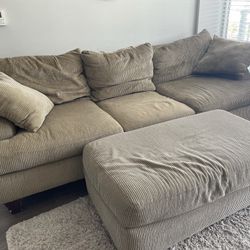 Sofa and loveseat along with Ottoman 