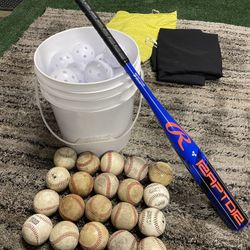Wiffle Balls, Baseballs And  A Bat