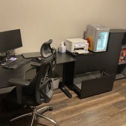 Complete Home Office Furniture Set – Desk, Chair, File Cabinet & Storage Cabinet