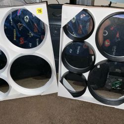 2 Round Mirrors Wall Decor 