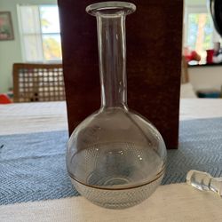 Rare vintage Solid crystal And Gold Etched Decanter 