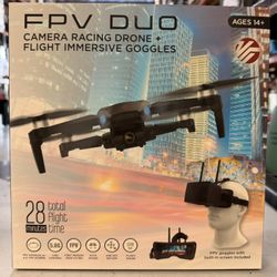 FPV Duo Camera Racing Drone + Flight Immersive Goggles Brand New In Sealed Box 