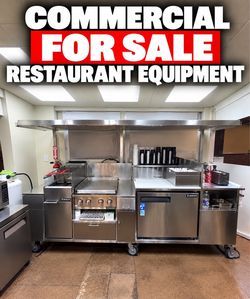 Restaurant grill, fryer setup