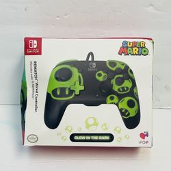 new PDP REMATCH Wired Gaming Controller for Nintendo Switch - Super Mario- glows in the dark!