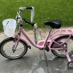 Girls 16” Pink & Yellow Bikes