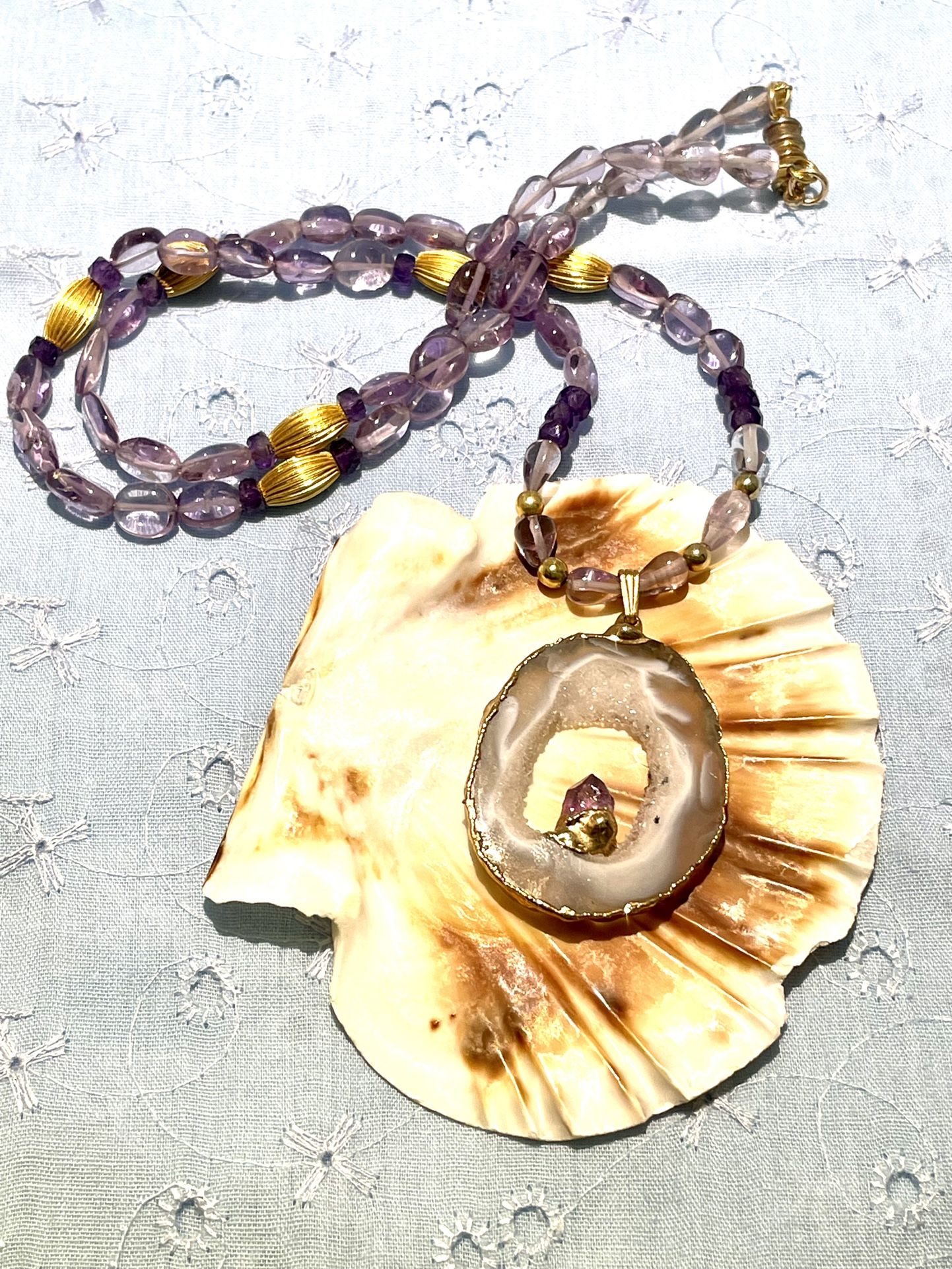 14k Amethyst Necklace 