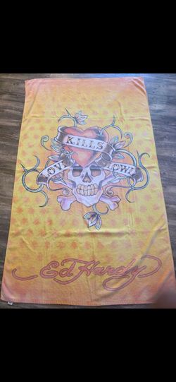 Ed hardy rare beach towel.