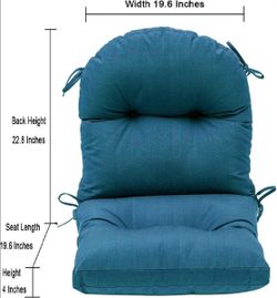 (1) Tufted Outdoor Chair Cushion Waterproof 43x20x4 Inch Non Slip Replacement Pad for Wicker Lounge Patio Furniture, Peacock Blue