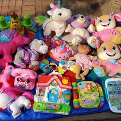 LOT Fisher Price LeapFrog Baby  Early Learning Toy Interactive  Sounds Educational stuffed animal pony puppy 
