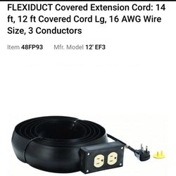 Flexiduct 12’ Covered Extension Cord