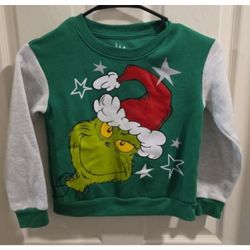 Dr Seuss The Grinch Holiday Sweatshirt Green Gray Size S