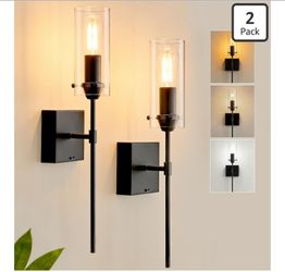 (2713)Battery Operated Wall Sconce Glass Wireless Sconce Set of 2 Black
Wall Sconces Rechargeable with Remote Control Dimmable Wall Light for Bedroom