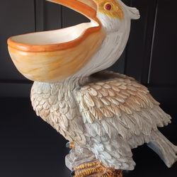 Ceramic Pelican Planter Or Catch-All Dish. Is Made In China And Is 12" Tall.