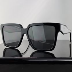 Prada Oversized Square Sunglasses in Black and White