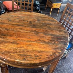 Solid wood circle dining table and chairs