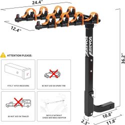 Car Bike Rack - Hitch Mounted - Holds 4 Bikes