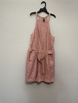 Entry Pink Jumpsuit with Tailored Fit and Belt Size L