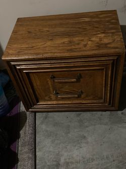 Vintage solid oak nightstands