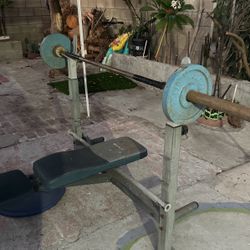 Weightlifting Bench With Weights