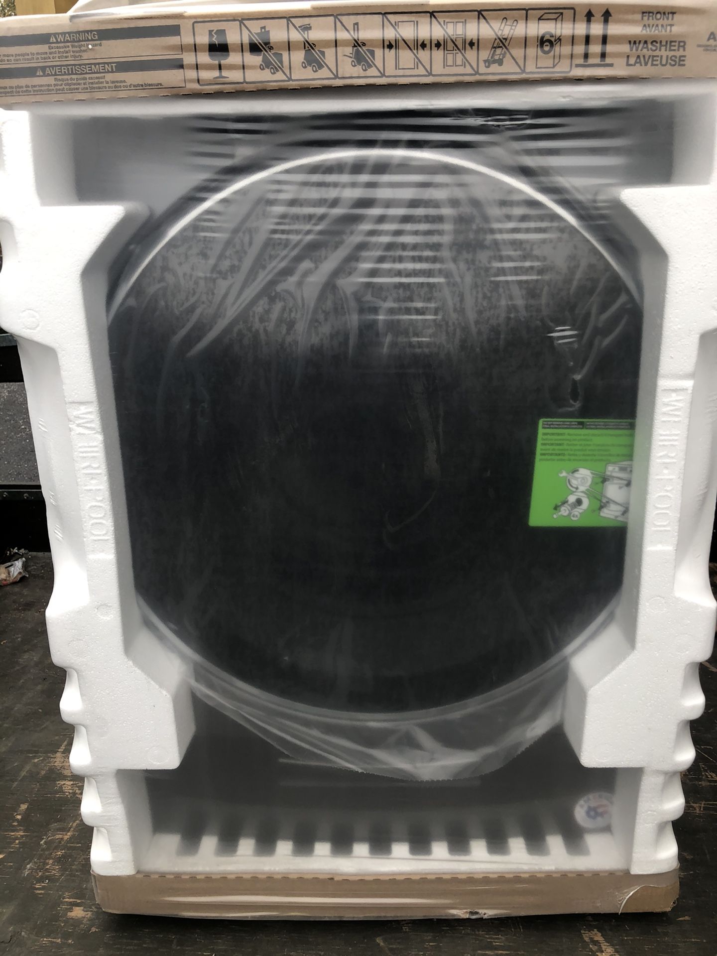 BRAND NEW SEALED Whirlpool® 5 cu. ft. Front-Load Washer Model Number: WFW8620HC Menards® SKU: 4510607 & Whirlpool® 7.4 cu. ft. Electric Dryer Model N
