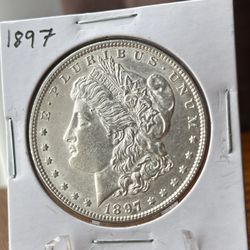 1897 Morgan Silver Dollar Coin 