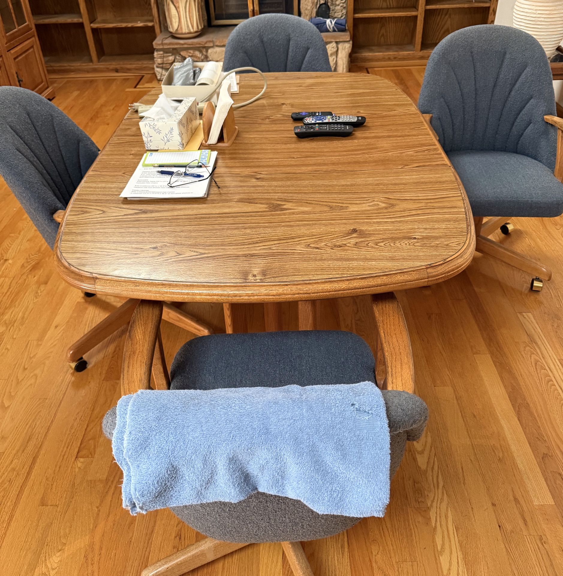 Dining Table with Four Fabric Chairs