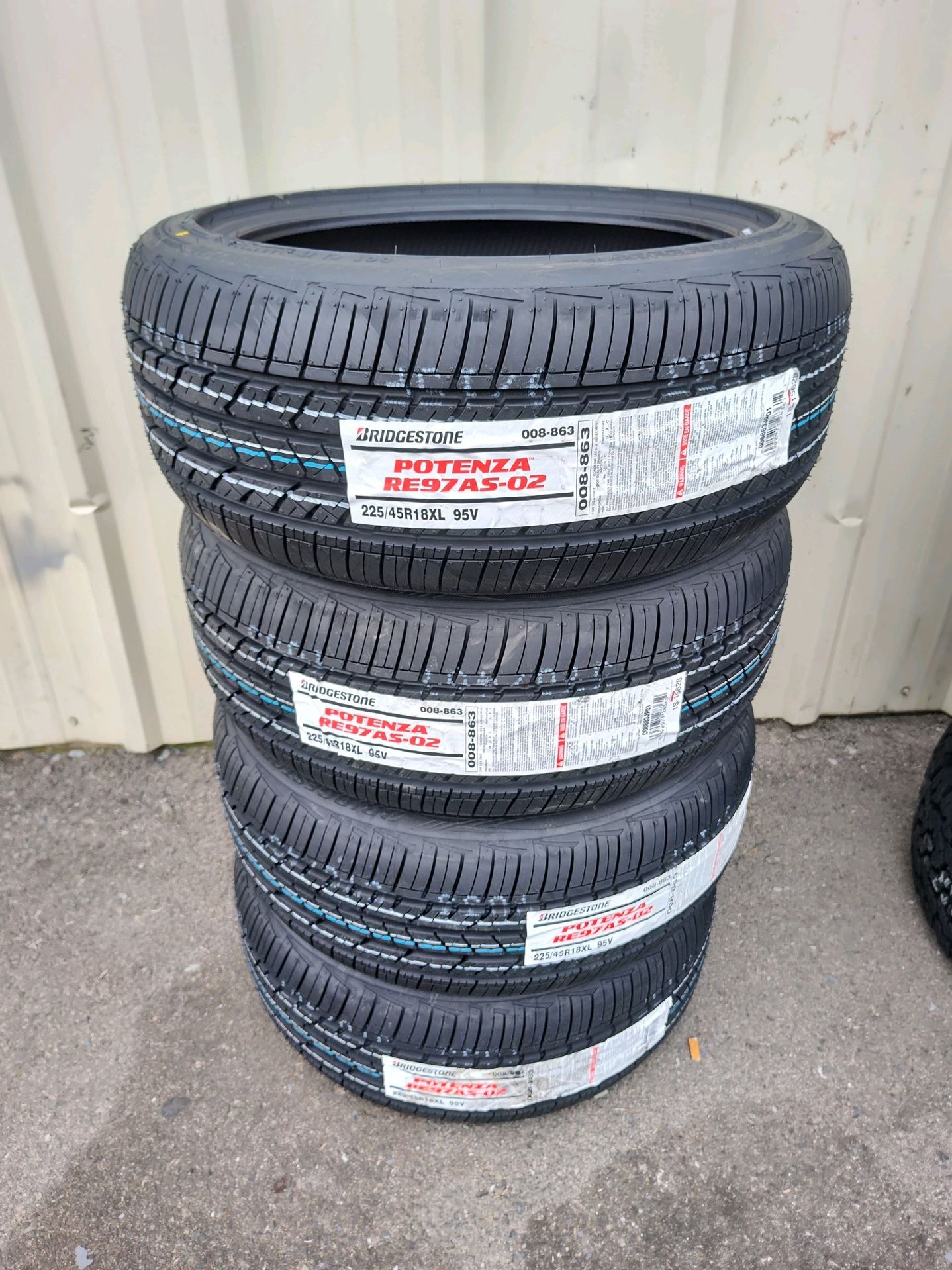 New 225/45/18 bridgestone Potenza RE97 A/S tires