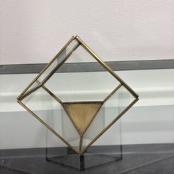 Square Glass And Brass Terrariums 