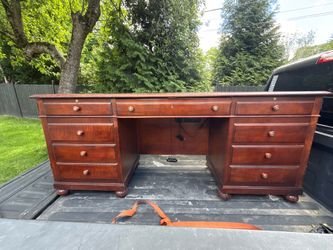 Ethan Allen British Classics Executive Desk - Solid Wood Cherry - 71”x22”