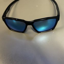 Oakley Targetline Polarized Sunglasses - Polished Black / Blue Mirror