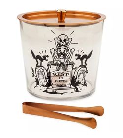 Disney Parks Silly Symphony Skeleton Dance Ice Bucket with Tongs & Lid New
