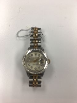 Pre owned Rolex 26 mm twotone Custome made diamond dial & diamond bazel